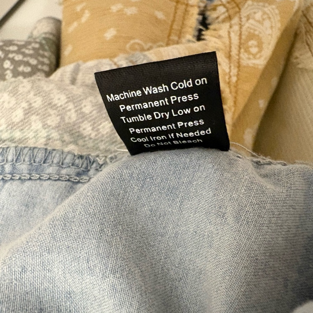 Pol Patchwork Boho Mixed Print Button Down Shirt … - image 8